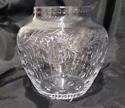 Abp Cut Glass Antique Hawkes Vase /jar Floral Cut, Signed