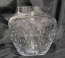 Abp Cut Glass Antique Hawkes Vase /jar Floral Cut, Signed