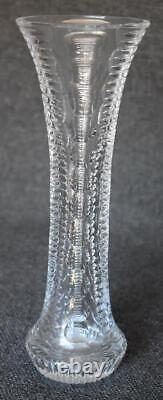 Abp Tall Cut Glass Vase With Alternating Panels Of Bullseye And Horizontal Cuts