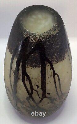 Acid Cut Glass Vase