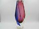 Alessandro Mandruzzato Blue Pink Prism Cut Sommerso & Faceted Art Glass Vase