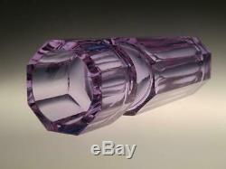 Alexandrite Art Glass Vase Moser Cut Glass Purple Blue Colour changing