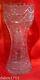 American Brillante Hourglass Shape Flower Etched 10 Heavy Old Vase Aunt Brendy