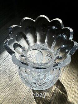 American Brilliant ABP Cut Glass Crystal Large Scalloped Vase 10