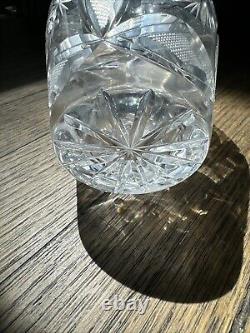 American Brilliant ABP Cut Glass Crystal Large Scalloped Vase 10