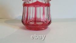 American Brilliant Cranberry Cut-to-Clear Glass Vase, c. 1900