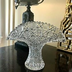 American Brilliant Cut Crystal Glass Vase Fan Shape
