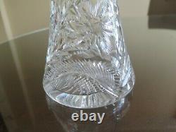 American Brilliant Cut Glass 17 1/2 Corset Vase