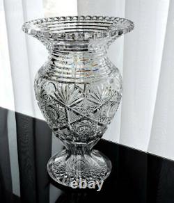 American Brilliant Cut Glass ABP Vase Footed