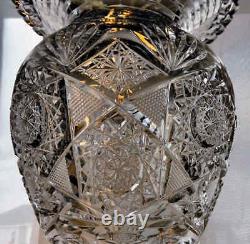 American Brilliant Cut Glass ABP Vase Footed