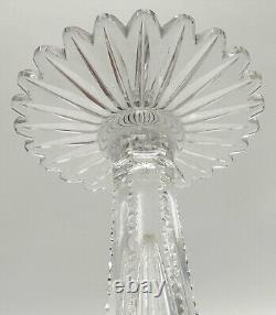 American Brilliant Cut Glass Chalice Trumpet Bouquet Vase Footed 12 Inches Tall