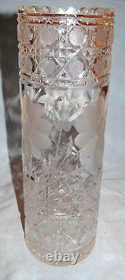 American Brilliant Cut Glass Cylinder Vase