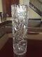 American Brilliant Cut Glass Cylinder Vase Cut And Engraved Floral
