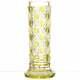 American Brilliant Cut Glass-green Cut To Clear-cane Pattern-flower Bud Vase 5