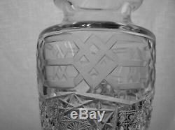 American Brilliant Cut Glass Hellenic Key Version Of Alhambra Pattern Vase