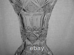 American Brilliant Cut Glass Huge 17 Flaring Vase By Sinclaire Impressive