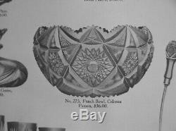 American Brilliant Cut Glass Libbey Colonna Pattern Bulbous Vase Scarce Form