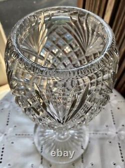 American Brilliant Cut Glass Strawberry Diamond & Fan 10 Chalice Vase c. 1900
