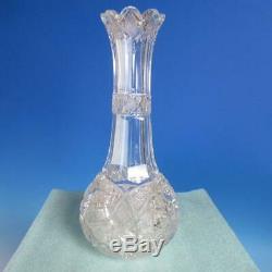 American Brilliant Cut Glass Unusual Shaped Vase 12½ inches