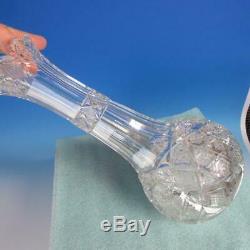 American Brilliant Cut Glass Unusual Shaped Vase 12½ inches