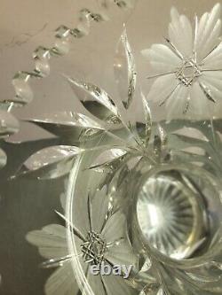 American Brilliant Intaglio Daisy Pattern Cut Glass Flared Vase