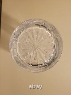 American Brilliant Period ABP Cut Glass Heavy Clear, Pinwheel, Tall Vase, 8H