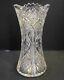 American Brilliant Period Cut Glass Vase Diamonds Stars Zippers Circle