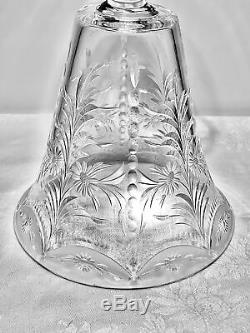 American Brilliant Period Cut and Engraved Glass LG Chalice Vase PAIRPOINT