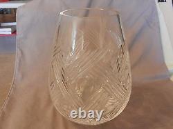 American Brilliant Period Deep Cut Crystal Vase Thatched Pattern 10 Tall (M)