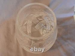 American Brilliant Period Deep Cut Crystal Vase Thatched Pattern 10 Tall (M)