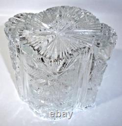 American Brilliant Period Deep Cut Hobstar Heavy Lead Crystal 6.5 x 6.5 Vase
