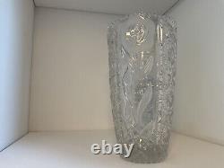 American Brilliant Vintage Vase With Frosted Flowers 10