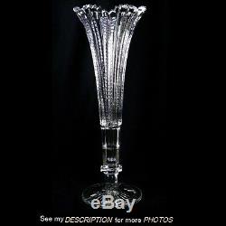 Antique 16H C. F. Monroe / Wavecrest Cut Glass Vase Prism Pattern Meriden Ct