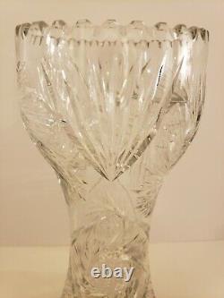 Antique 19th C. Large 12 ABP American Brilliant Period Deep Cut Crystal Vase