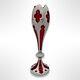 Antique 19th Century Bohemian White Cut To Ruby Red Glass Vase