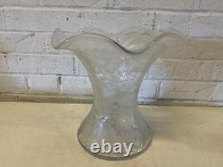 Antique ABP American Brilliant Cut Glass Large Signed Libbey Vase Floral Dec