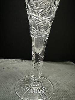 Antique ABP American Brilliant Period Cut Glass 12 Trumpet Vase