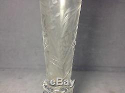 Antique ABP Brilliant Period Cut Glass Libbey Vintage Pattern Vase Signed