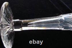 Antique ABP Cut Glass 12 1/4 Trumpet Vase American Brilliant Hand MINT COND