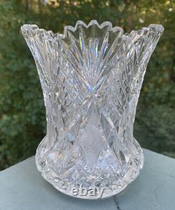 Antique ABP american brilliant cut glass vase