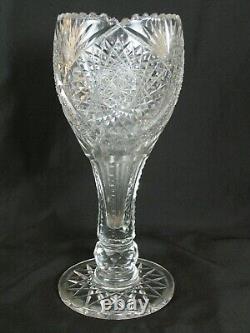 Antique Abp American Brilliant Abcg Cut Glass 12 Chalice Vase