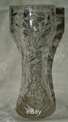 Antique American Brilliant 10 CUT Hourglass Vase