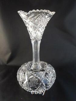 Antique American Brilliant ABP ABCG Cut Glass Krantz & Smith Comport And Vase