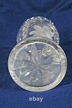 Antique American Brilliant Cut Crystal Leaded Glass Flowered 6 Vase 100+ Years
