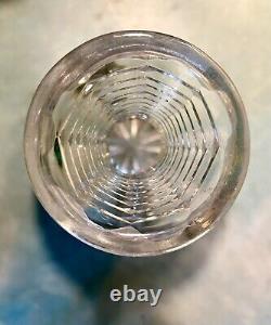 Antique American Brilliant Cut Glass Carafe Decanter Vase Step Cut Neck