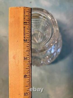 Antique American Brilliant Cut Glass Carafe Decanter Vase Step Cut Neck