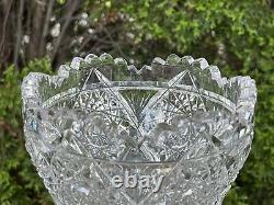 Antique American Brilliant Cut Glass Crystal Vase Unknown Pattern