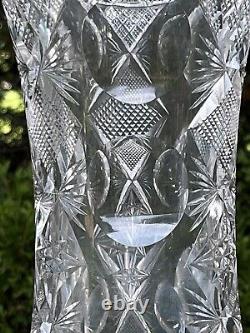 Antique American Brilliant Cut Glass Crystal Vase Unknown Pattern