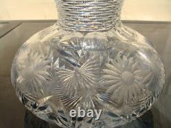 Antique American Brilliant Pairpoint Hand Cut Butterfly Daisy Large Vase 8 X 9