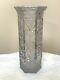Antique American Brilliant Period Abp Heavy Cut Glass Cylinder Square Vase 12